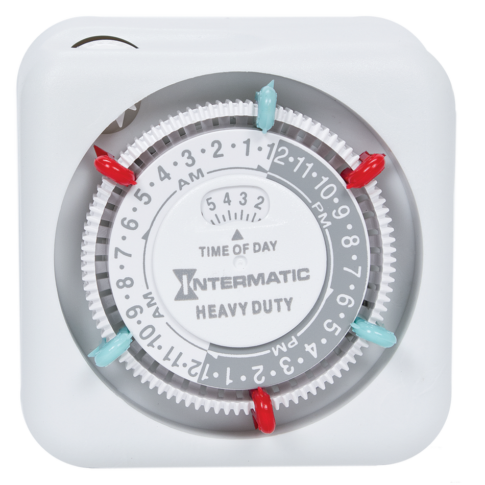 Intermatic TN311, Heavy-Duty 24-Hour Indoor Mechanical Plug-In Timer, 125V