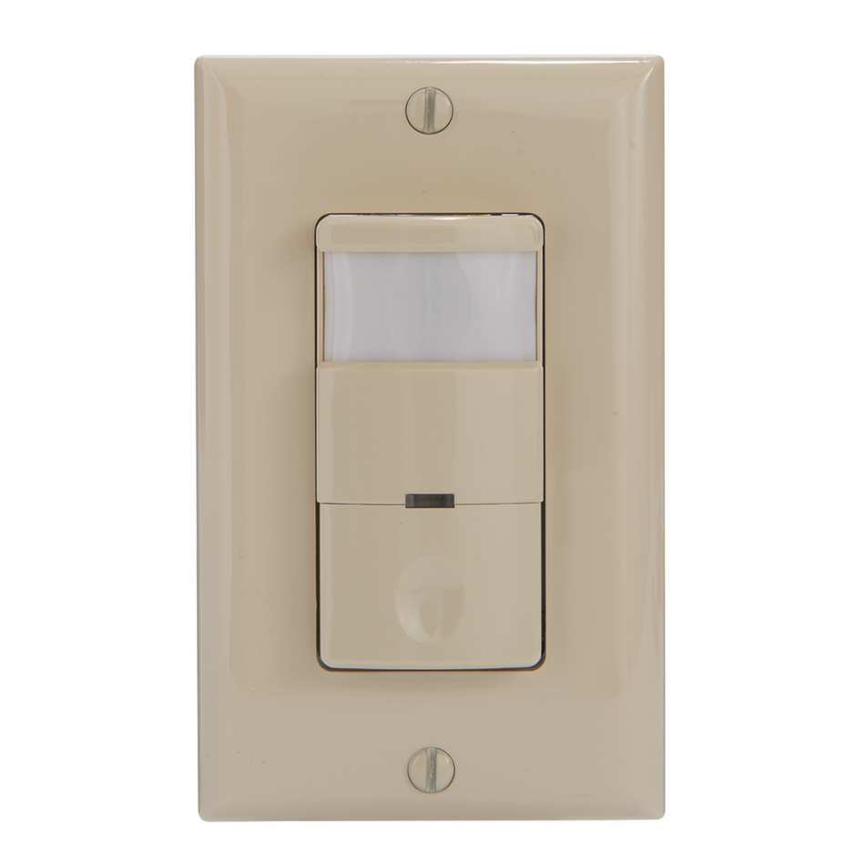 Intermatic IOS-DSR-IV, Commercial Grade Self-Adaptive In-Wall PIR Occupancy/Vacancy Sensor, No Neutral Required, Ivory