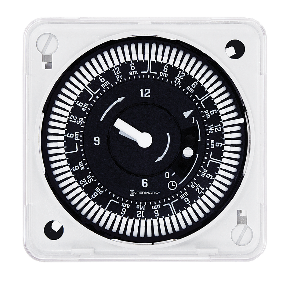 Intermatic MIL72EQWUZH-120, 7-Day 120V Electromechanical Flush Mount Timer Module with Battery Backup and Manual Override, 2 Hour Intervals, 21A, SPDT