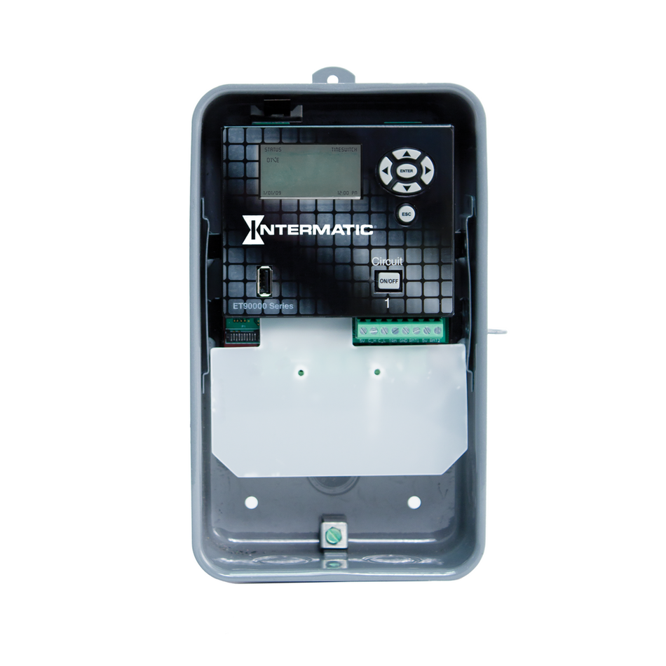 Intermatic ET90115CR, Astronomic 365-Day 1-Circuit Electronic Control, NEMA 3R Outdoor Metal Enclosure, SPDT, 120-277 Volt, Ethernet Optional