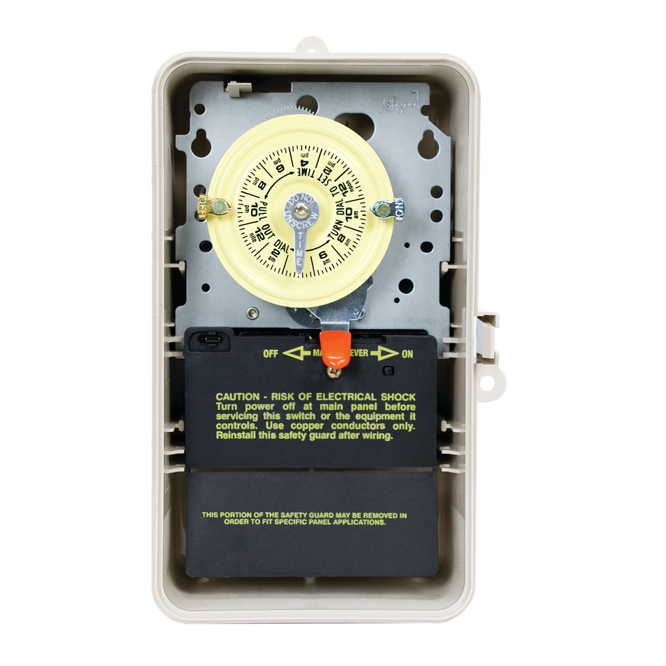 Intermatic T104P3, 24-Hour 208-277V Mechanical Time Switch, DPST, Type 3R Plastic Enclosure
