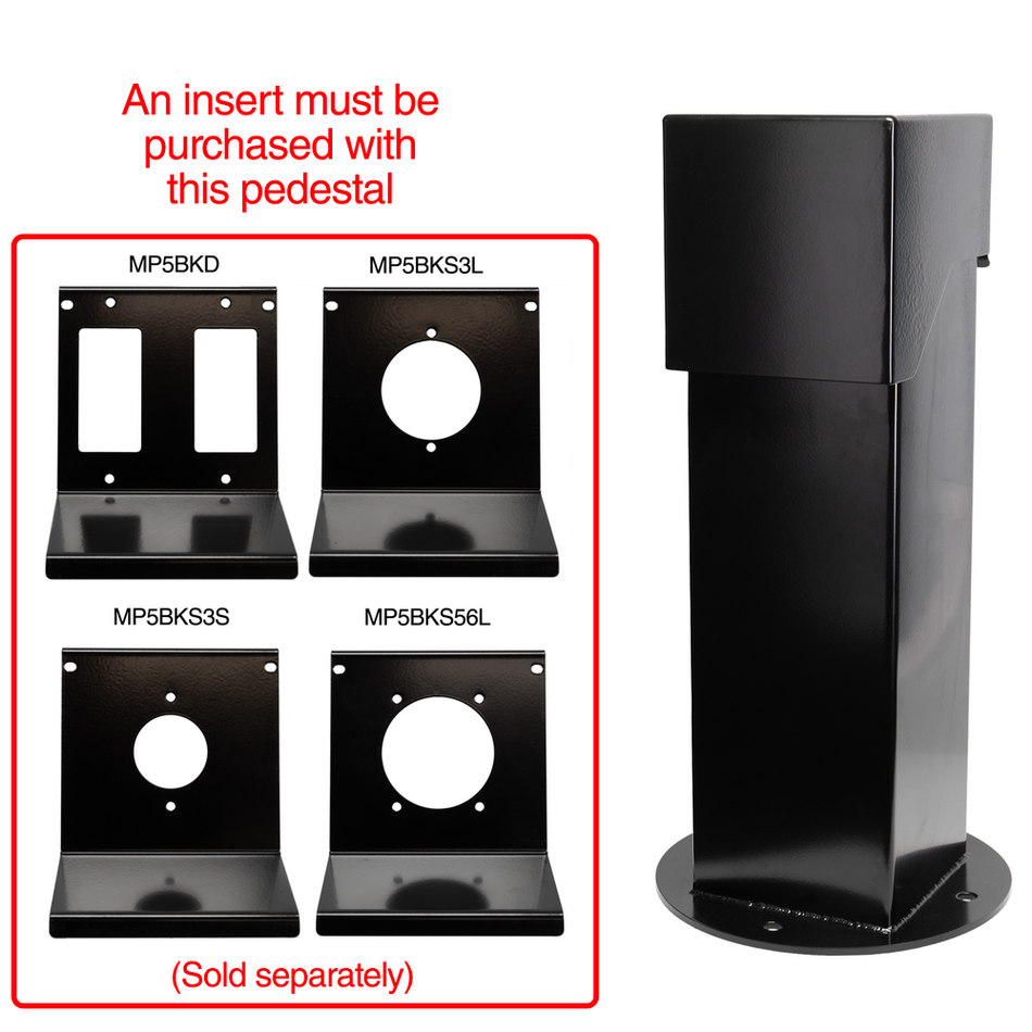 Intermatic OP5BK18, 5x5, 18" Double-Gang Hinge Top Pedestal, Black