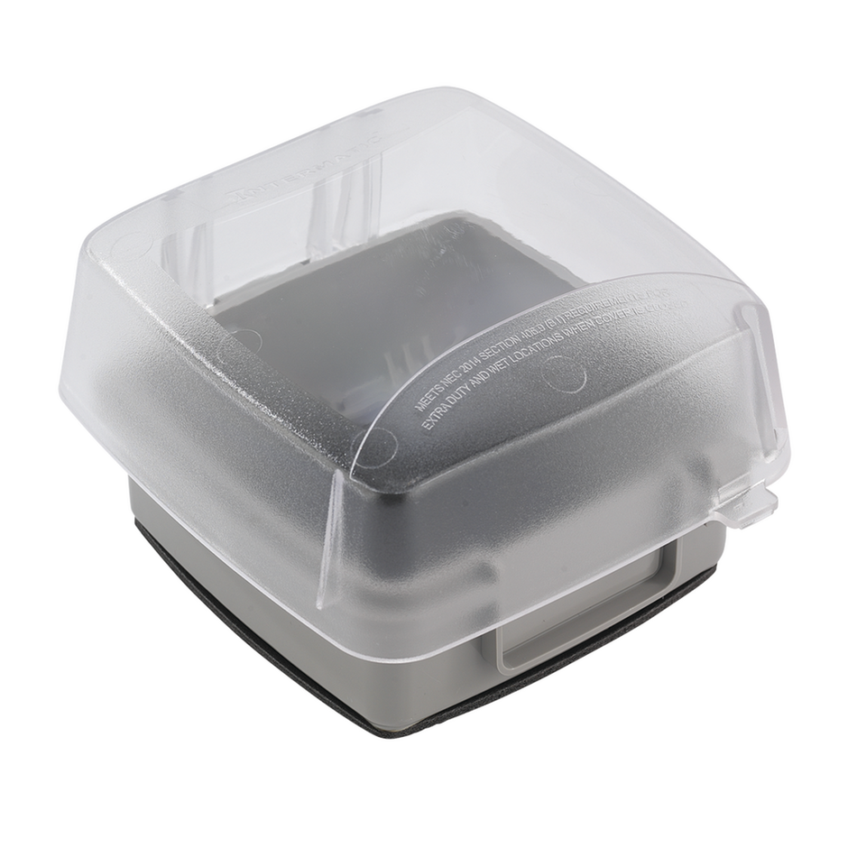 Intermatic WP5240C, Extra-Duty Plastic In-Use Weatherproof Cover, Double-Gang, Vrt, 3.625" Clear