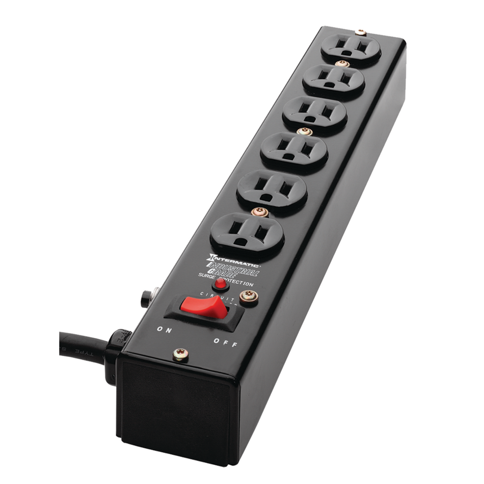 Intermatic IG112663BLK10, Surge Protective Device, Point-of-use strip, Black, 3-Mode, 6 Outlets, 125 VAC, Type 3