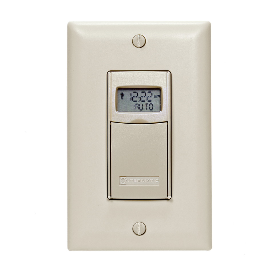 Intermatic EI600C, 7-Day Heavy-Duty Programmable Timer, 40 On/Off Operations Per Week, Single Pole or 3 Way, 120-277V, 20A, Ivory