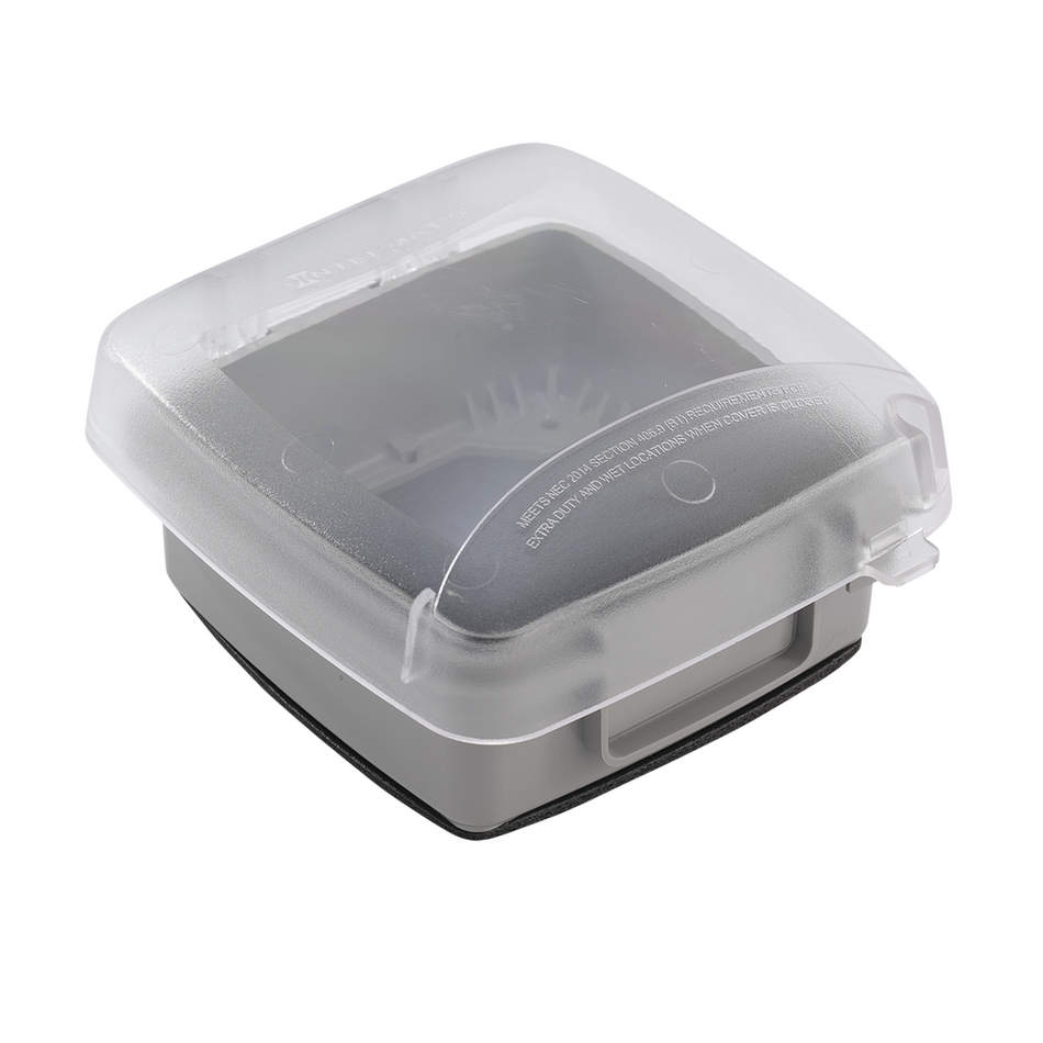 Intermatic WP5225C, Extra-Duty Plastic In-Use Weatherproof Cover, Double-Gang, Vrt, 2.75" Clear