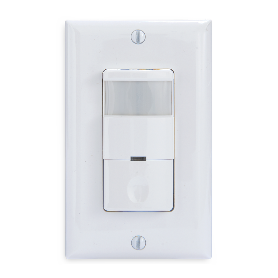 Intermatic IOS-DSR-WH, Commercial Grade Self-Adaptive In-Wall PIR Occupancy/Vacancy Sensor, No Neutral Required, White