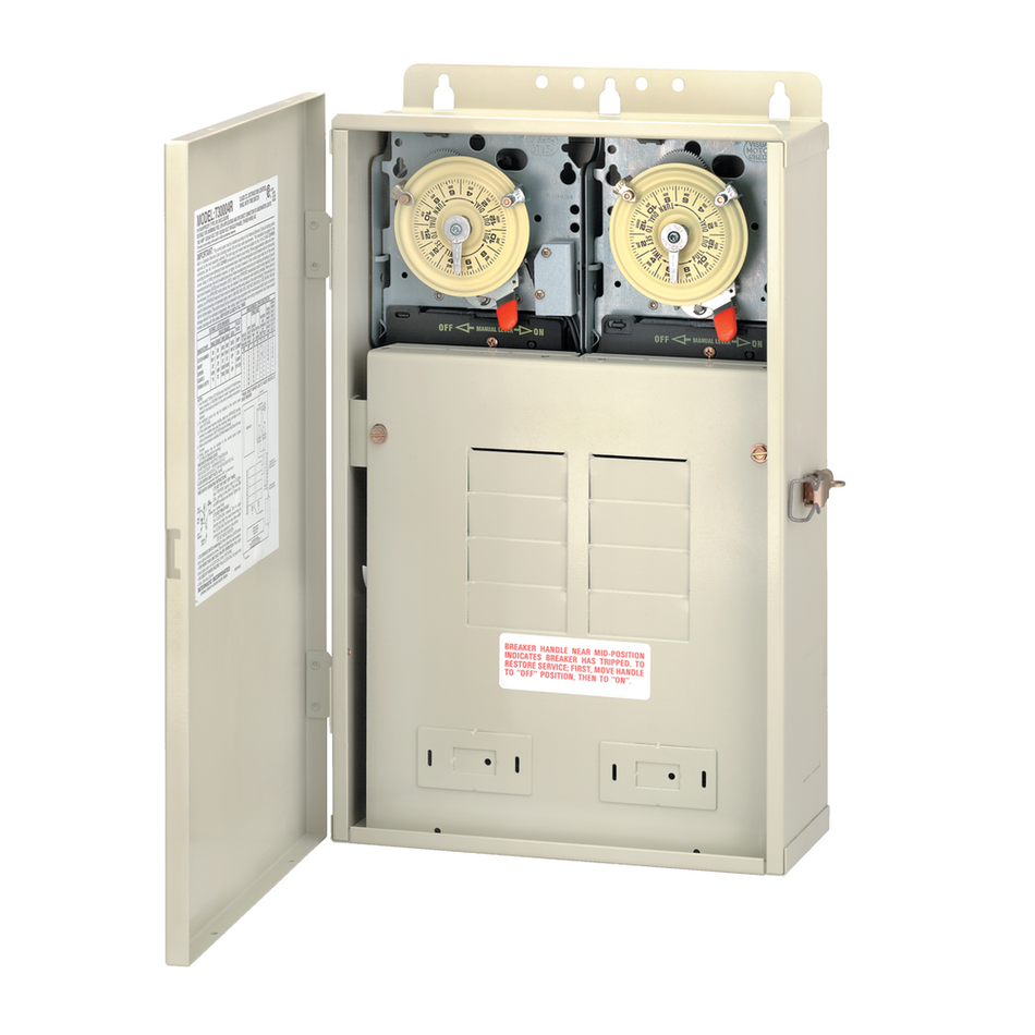 Intermatic T32404R, 100 A Load Center with T104M201 & T104M Mechanisms, 8-Breaker Spaces