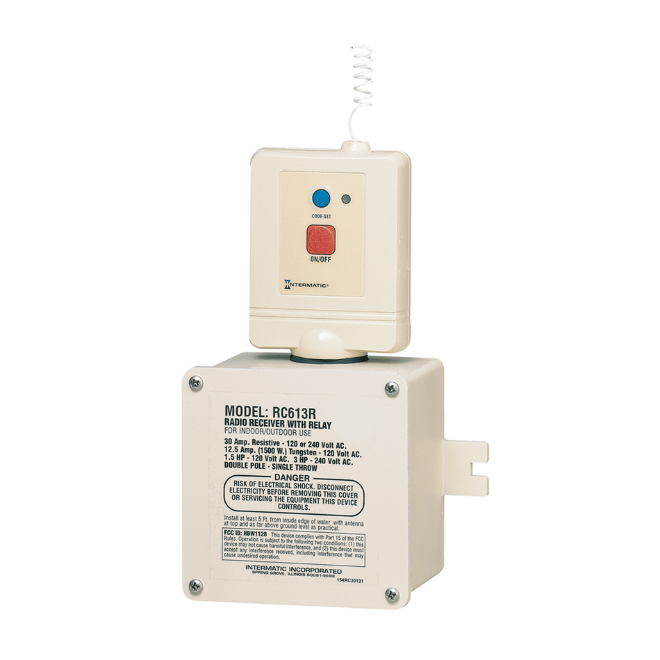 Intermatic RC613R, Heavy-Duty Receiver Module with Manual ON/OFF button