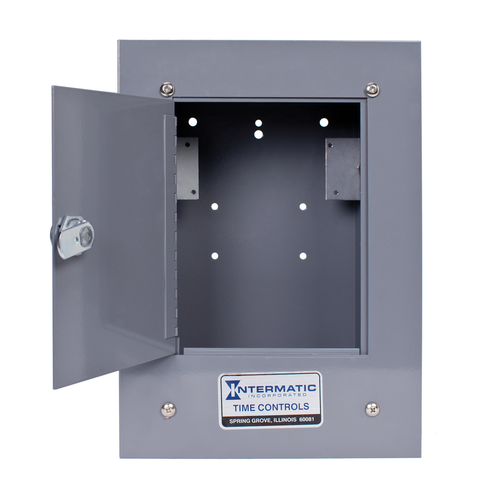 Intermatic 2T308A, Standard Steel Flushmount Enclosure with Lock, NEMA 1 Rated, Gray Finish