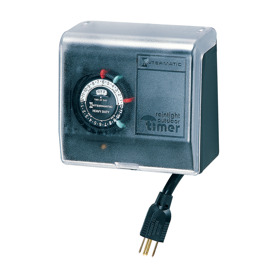 Intermatic P1101, Outdoor Mechanical Plug-In Timer with Built-In Enclosure, 120V
