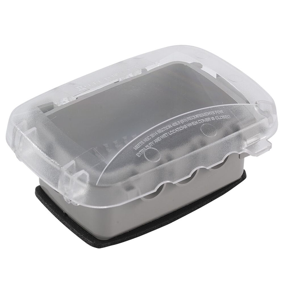 Intermatic WP5000C, Extra-Duty Plastic In-Use Weatherproof Cover, Single-Gang, Vrt/Hrz, 2.25" Clear