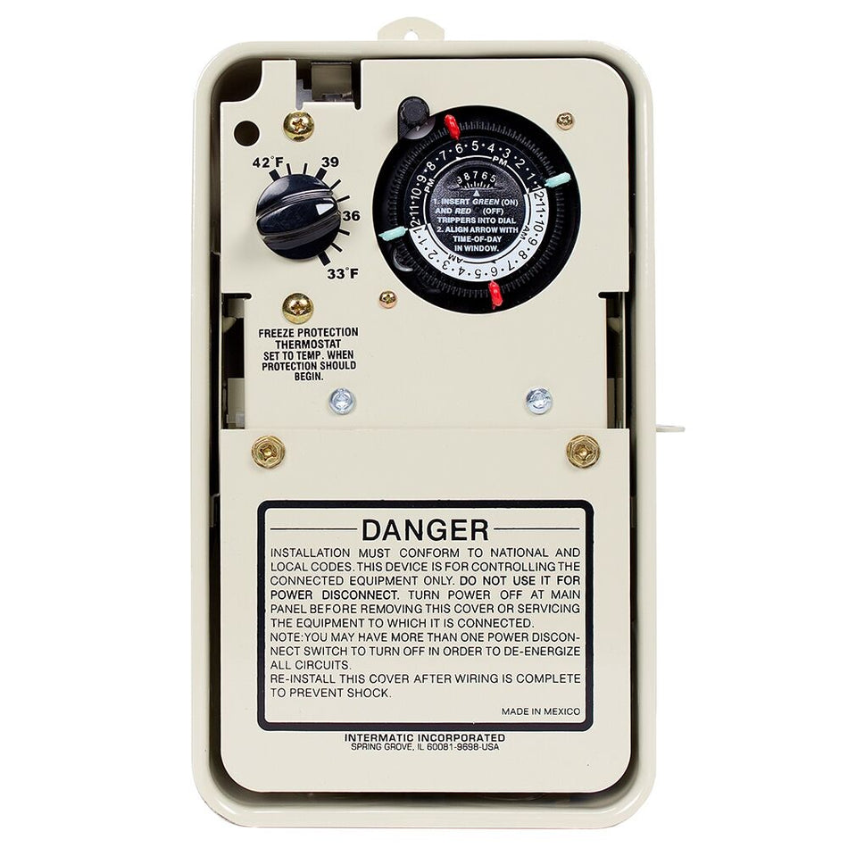 Intermatic PF1102T, Freeze Protection Timer with Thermostat for 240V Applications, Type 3R Metal Enclosure