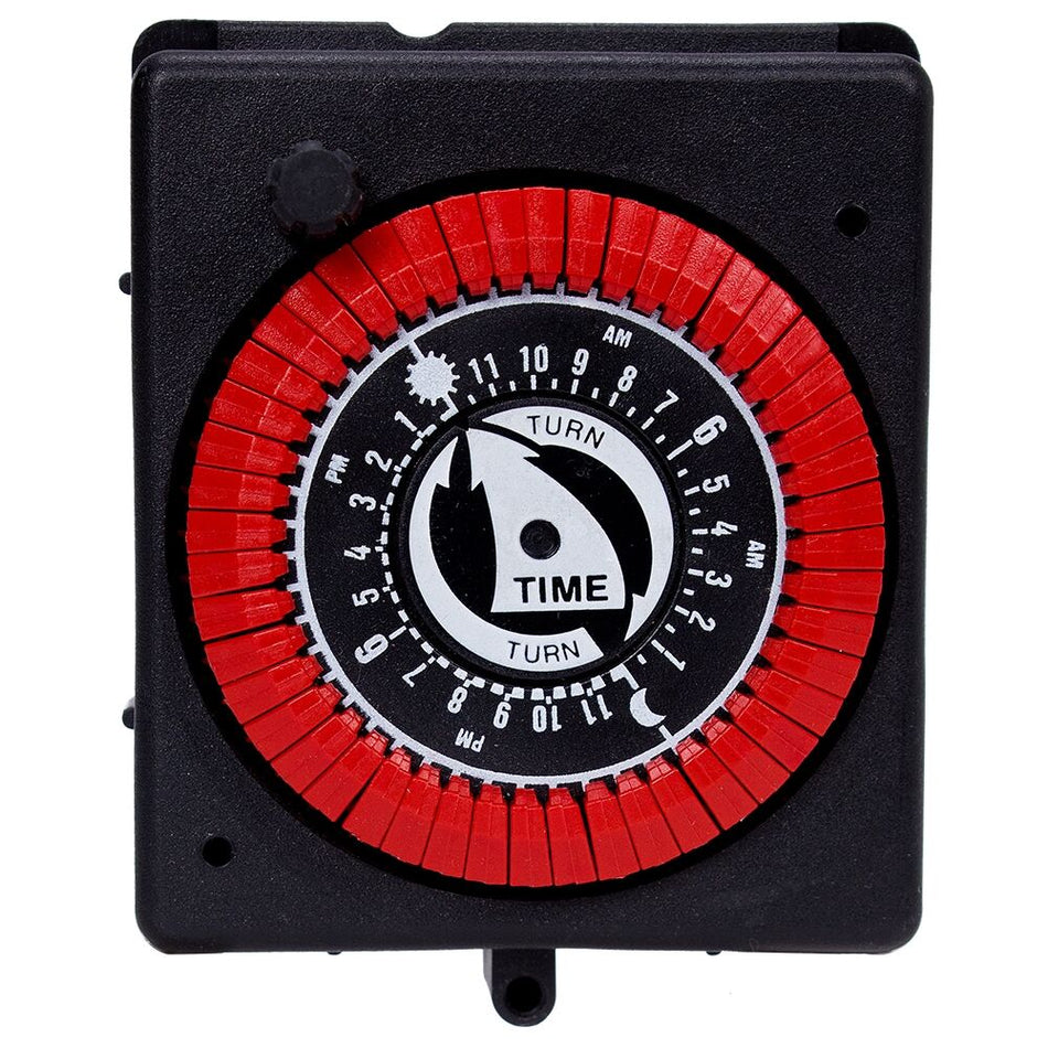 Intermatic PB914N66, 24-Hour 208-277V Mechanical Panel Mount Timer with Manual Override, 48 Trippers