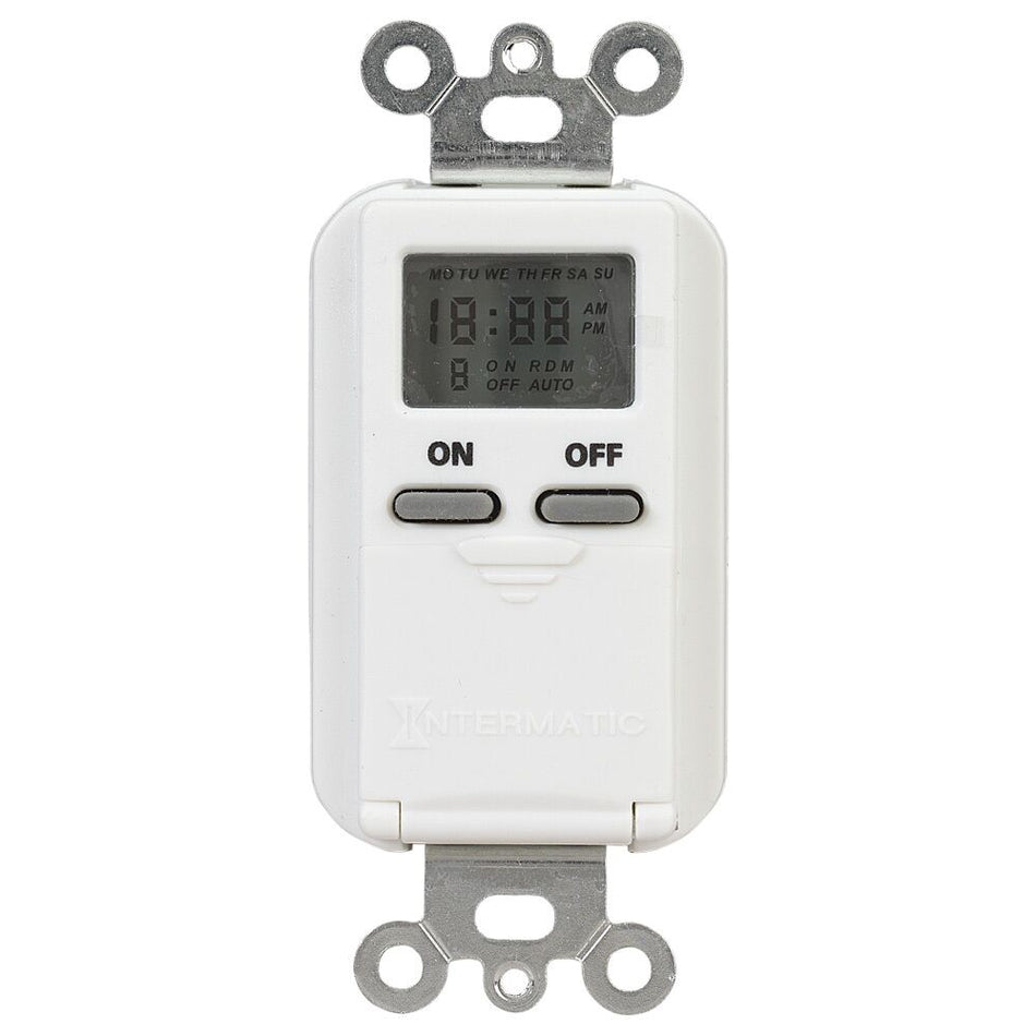 Intermatic EI500WC, 7-Day Standard Programmable Timer, Single Pole, 125V, 15 Amp, Max. 1800 Watt, White