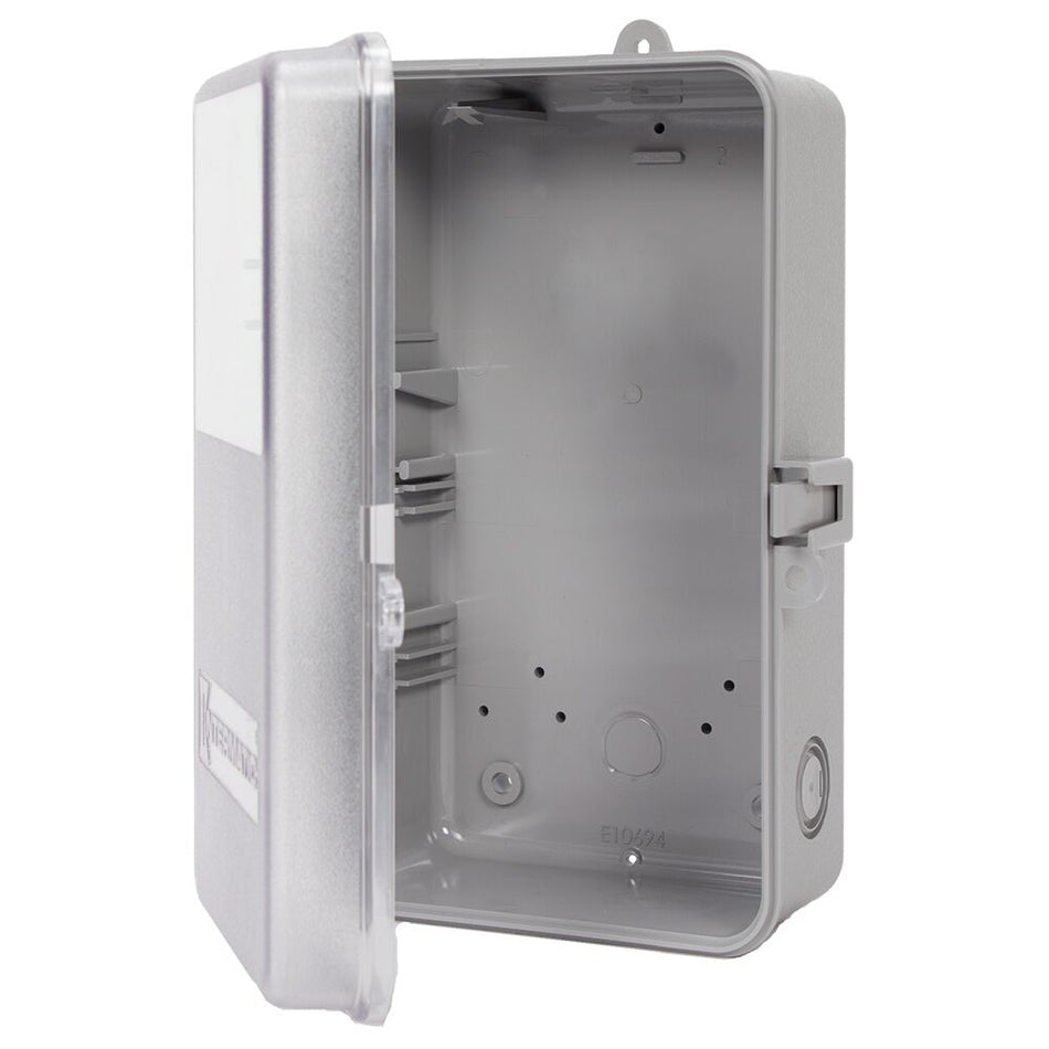 Intermatic 2T2926A, Plastic Indoor/Outdoor Enclosure with 4 x 3 1/2 in. see through window, NEMA 3R Rated, Gray Finish