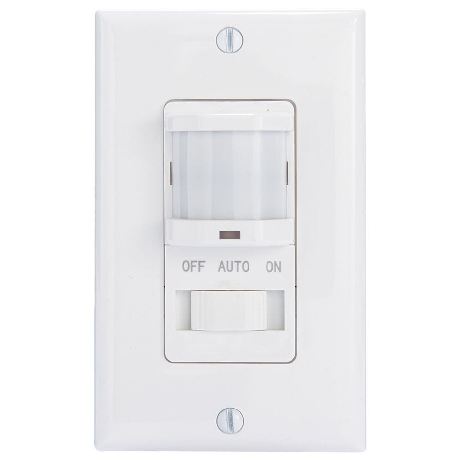 Intermatic IOS-DSIMF-WH, Residential In-Wall PIR Occupancy Sensor, No Neutral Required, White
