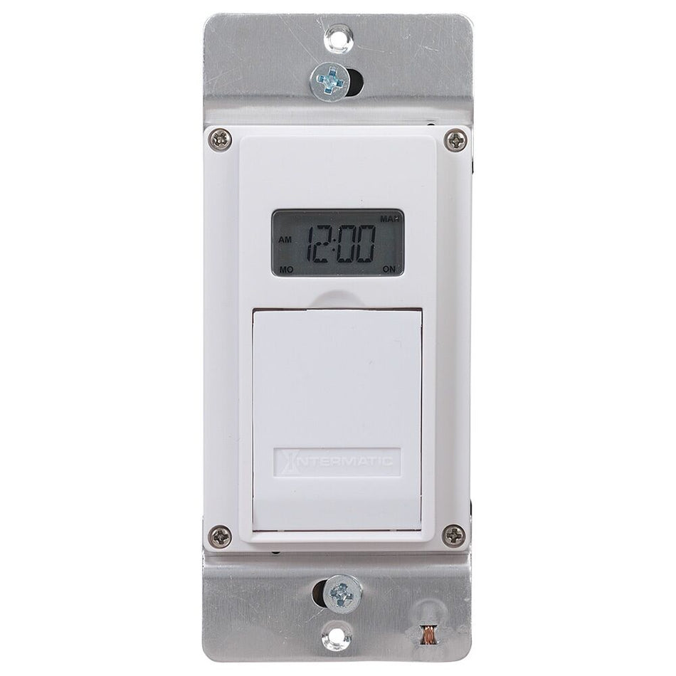 Intermatic EJ600, 7-Day Standard Programmable Timer, On/Off Settings per Day, 1800W Incandescent, Single Pole or 3 Way, 120V, 12A, White ﻿