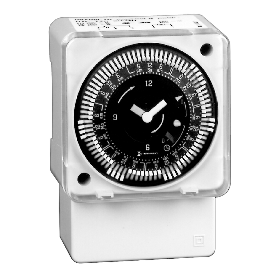 Intermatic MIL72AQWUZH-120, 7-Day 120V Electromechanical Surface/DIN Rail Mount Timer Module with Battery Backup and Manual Override, 2 Hour Intervals, 21A, SPDT