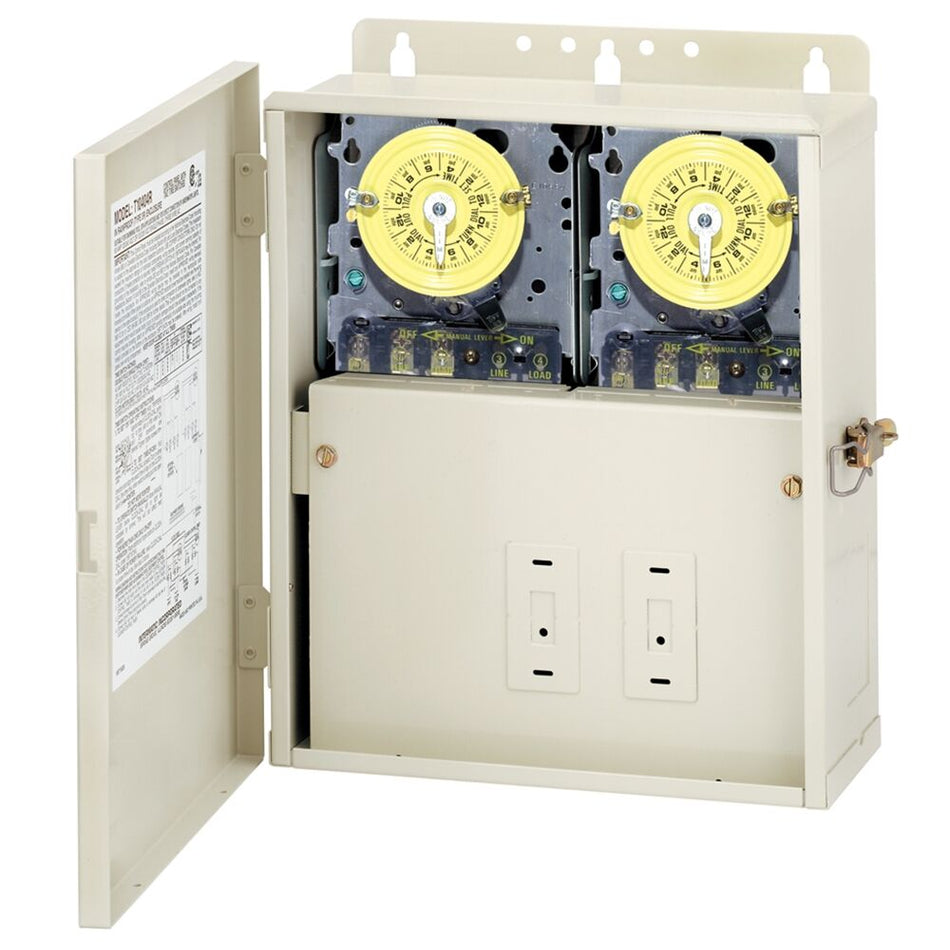 Intermatic T10101R, Control Panel with Two T101M Mechanisms