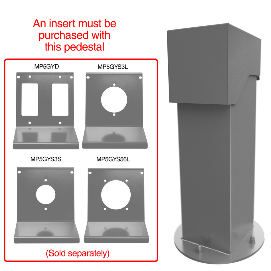 Intermatic OP5GY18, 5x5, 18" Double-Gang Hinge Top Pedestal, Gray