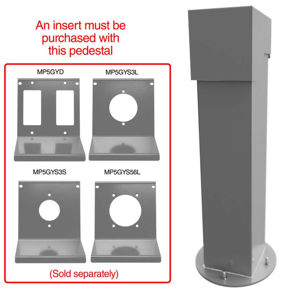 Intermatic OP5GY24, 5x5, 24" Double-Gang Hinge Top Pedestal, Gray