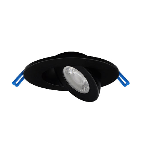 Lotus LED-2-S5W-5CCT-FG-BK, 2" Round Floating Gimbal Black Recessed LED, 120VAC, 5W, 5CCT, 370-420 Lumens, CRI 90+