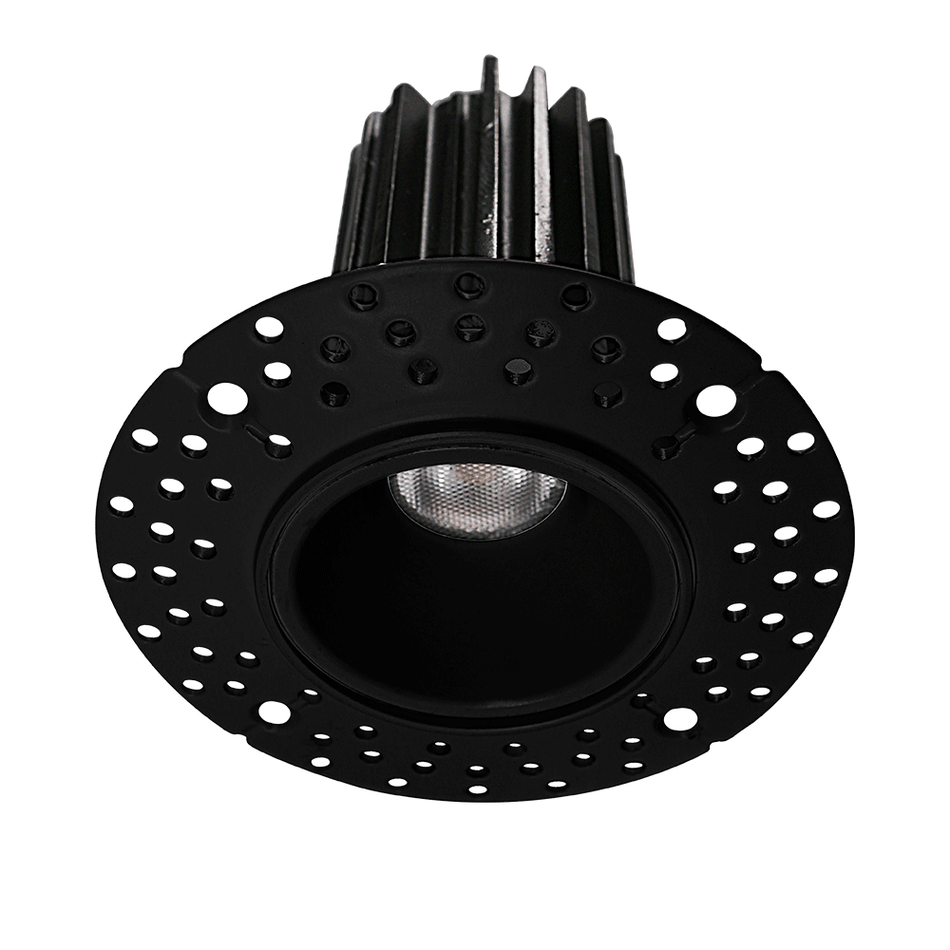 Lotus LED-1-S7W-5CCT-1R-TRIMLESS-BK, 2" Round Trimless Recessed LED, 7W, 5CCT, 480 Lumens, 120VAC, CRI 90+, Black