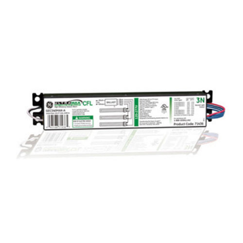 GE Lighting 71436, GEC340MAX-A, UltraMax CFL Ballast, (2/3) 40W Biax/FT/PLL/DL Lamps, 120-277V