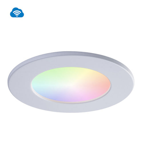 Liteline SLM6-RGBTW-WZ-WH, 6" Slim LED OnCloud Round Recessed Downlighting, 16W, 100-135V, 2700-5000K RGB + Tunable White, Wi-Fi Dimming, White Finish