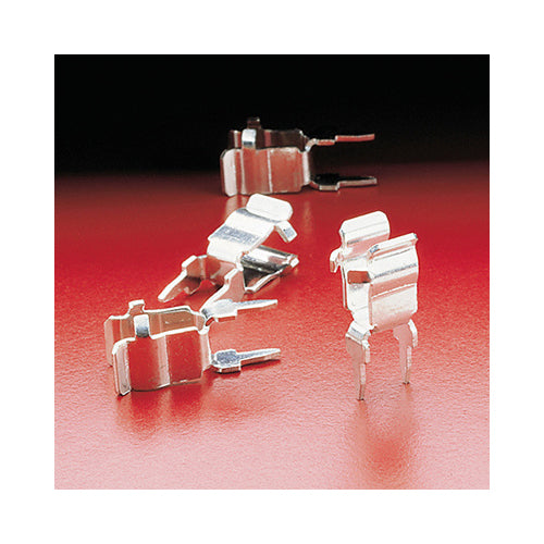 Littelfuse 100 Series 10A Circuit Board Mount Fuse Clips for 5mm Diameter Fuse, Spring Brass Clip, Silver-plated Plating, 250Vac/dc, 100054