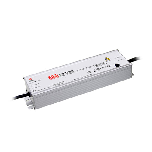 Mean Well HVGC-240-1050B, 240W Constant Current Mode LED Driver, HVGC-240 Series, 180-528VAC Input, 1050mA, 114.3- 228.6V Output, 3 in 1 Dimming, IP67