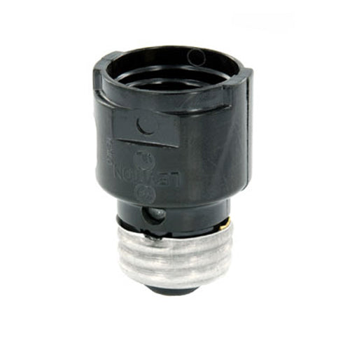 Leviton 2006, Phenolic Lampholder, Medium-Medium Base, One-Piece, Adapters and Extensions, Incandescent, 1-3/16 Inch, To Be Used in Phenolic Sockets Only, Black