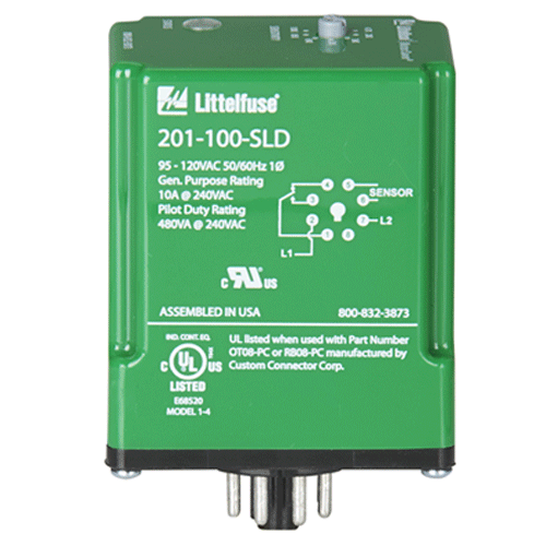 Littelfuse 201-100-SLD, 201 Pump Controls Series, Single-Channel Seal-Leak Detector, SPDT, 110–120VAC
