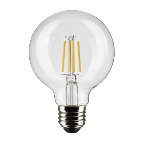 Satco S21226, G25 LED Filament, 120V, 4.5W, 350 Lumens, 2700K Warm White, Medium E26 Base, 90 CRI, Dimmable, Clear Finish