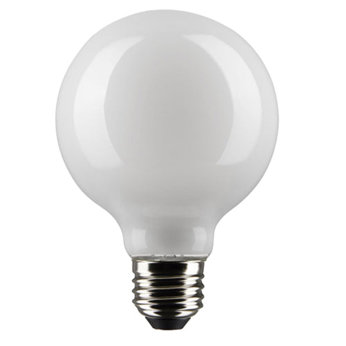 Satco S21231, G25 LED Filament, 120V, 4.5W, 350 Lumens, 3000K Soft White, Medium E26 Base, 90 CRI, Dimmable, White Finish