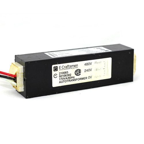 E Craftsmen 210083, Slim-Line 480V Down to 240V 170VA LED Lighting Step-Down Autotransformer