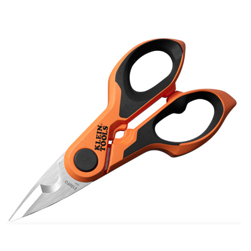 Klein Tools 2100FO, Compact Cable Stripping Electrician Scissors, 6-Inch