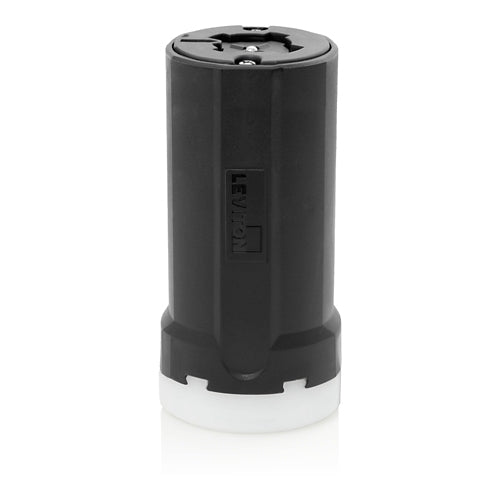 Leviton 21414-LB, Locking Connector, 30/20 Amp 250VDC/600VAC, 3-Pole, 4-Wire, Grounding, Black