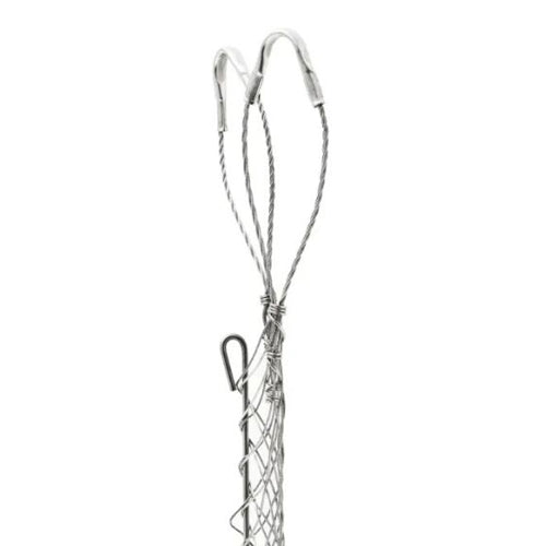 Techspan 2203-001, Standard Support Mesh Grip, Rod Closing, Double Eye, Single Weave, 0.50''-0.62'' Cable Range, Galvanized Steel