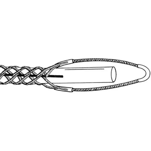 Techspan 2203-013, Standard Support Mesh Grip, Rod Closing, Single Eye, Single Weave, 0.50''-0.62'' Cable Range, Galvanized Steel