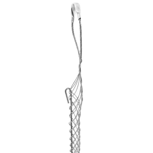 Techspan 2203-025, Standard Support Mesh Grip, Rod Closing, Offset Eye, Single Weave, 0.50''-0.62'' Cable Range, Galvanized Steel