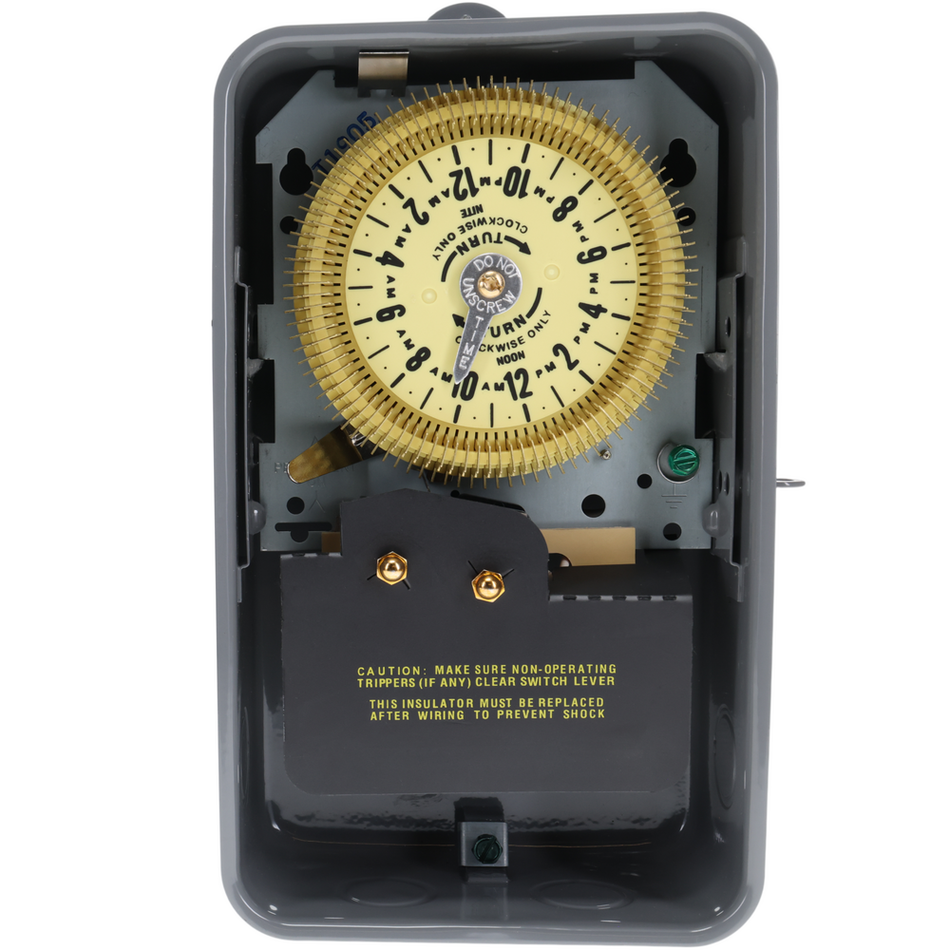 Intermatic T1905HDR, 24-Hour Heavy-Duty Metal Dial Mechanical Time Switch, 125 VAC, 60Hz, SPDT, Outdoor Metal Enclosure, 15 Minute Interval