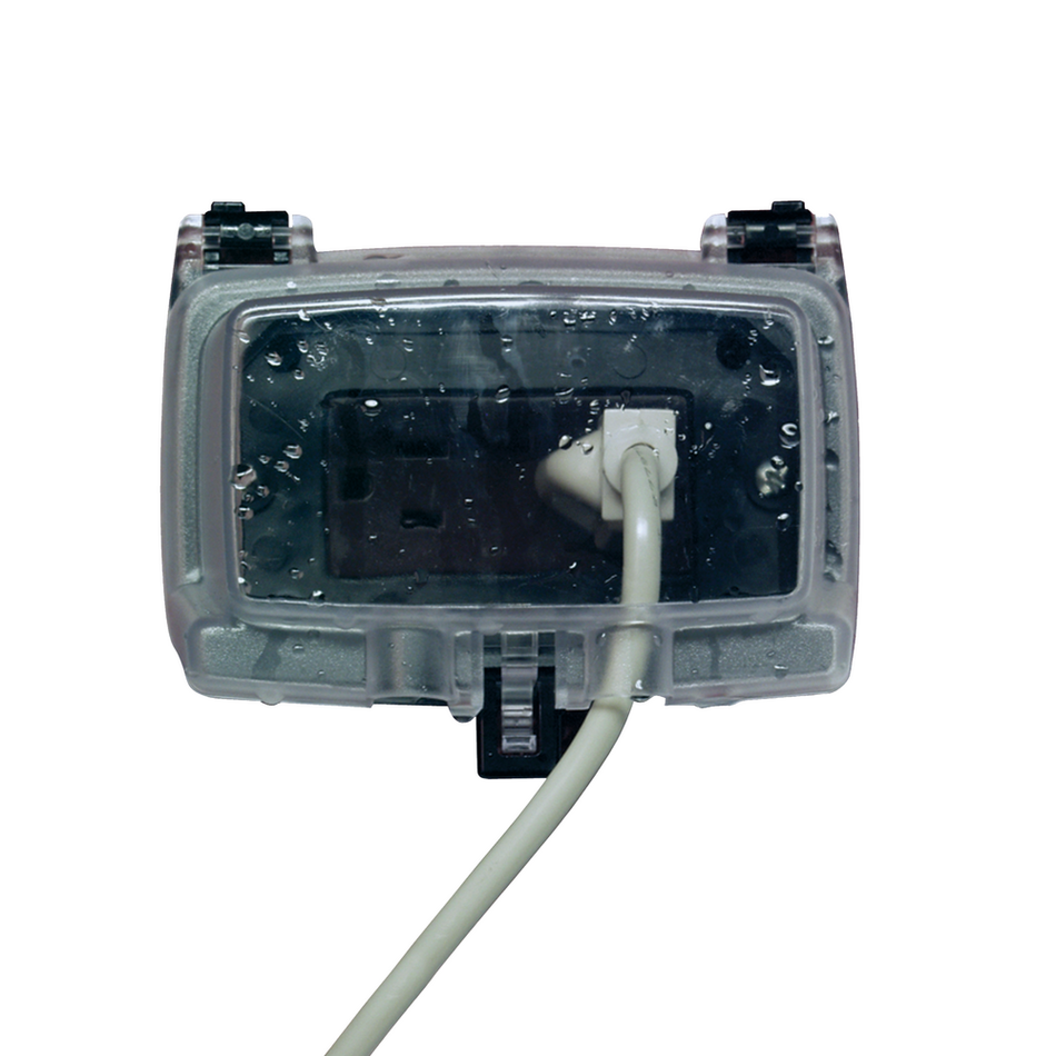 Intermatic WP1010HC, Plastic In-Use Weatherproof Cover, Single-Gang, Horizontal, 3.125" Clear