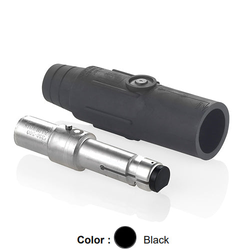 Leviton 22L22-SE, 22 Series Ball Nose Single Pole Cam-Type Male Plug, Industrial Grade, Crimp Tube Termination, 350-500 MCM Cable Range, 600 Amp Max, Black
