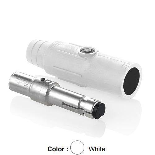 Leviton 22L22-SW, 22 Series Ball Nose Single Pole Cam-Type Male Plug, Industrial Grade, Crimp Tube Termination, 350-500 MCM Cable Range, 600 Amp Max, White
