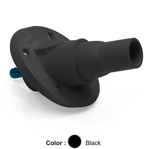 Leviton 22R24-SE, 22 Series Single Pole Cam-Type Female Panel Mount Receptacle, Industrial Grade, 30 Degree Angle, 1.00''L Threaded Stud Termination, 250-777 MCM Cable, 690 Amp Max, Black