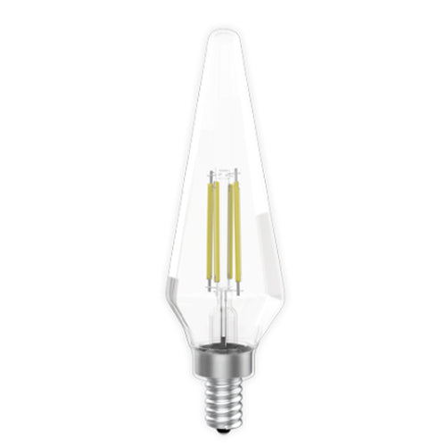 Votatec VO-FCAW5.5-12-30-D-SP, LED Spear Candle Filament, 120V, 5.5W, 600 Lumens, 3000K Soft White, E12 Base