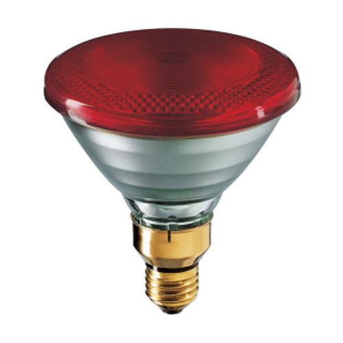 Philips Lighting 232306, IR175R/PAR 120V 12/1, BR40 Incandescent, Reflector Infrared Heat Lamp, 175W, 120V, Medium Base, Red, Hard Glass, Dimmable
