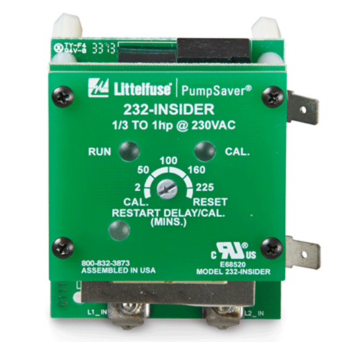 Littelfuse 232-INSIDER, 232-Insider Series, Single-Phase Pump Monitor, Voltage Sensing AC 230VAC, 1 Phase